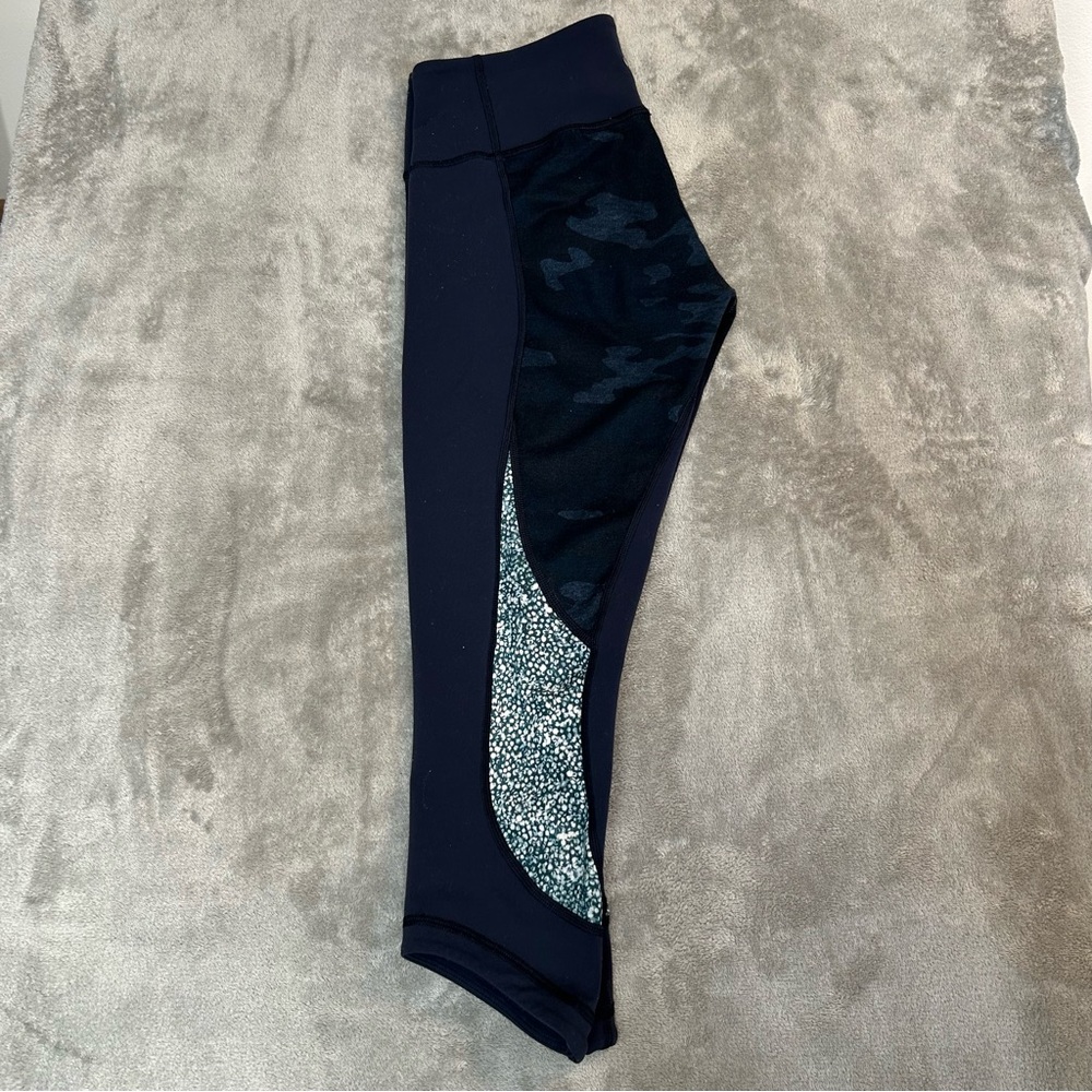 Lululemon Wunder Under Crop Full On Luon Heathered Lotus Camo Inkwell Leggings‎